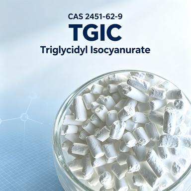 Rozpuszczalny w rozpuszczalnikach organicznych Czynnik utwardzający Tgic O czystości ≥ 98% Przystosowany do technologii powlekania proszkiem